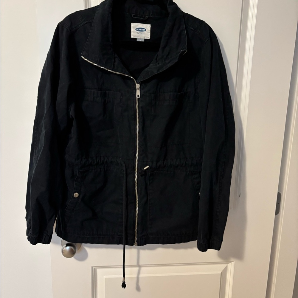 Navy Blue Utility Zip up Jacket